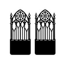 Gothic European Vintage Door-Shaped Metal Bookends, Decorative Bookends Suitable For Bookshelves, Organize Books Bookshelf Storage, Vintage Literary Gift Suitable For Book Lovers And Office Workers - One Size - View 7