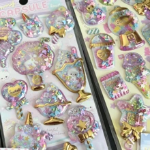 Kawaii 3D Crystal Glitter Stickers Sequins Candy Ice Cream Unicorn Gold Bow Decals Scrapbook Journal Planner Phone Case DIY Stationery - Color - View 3