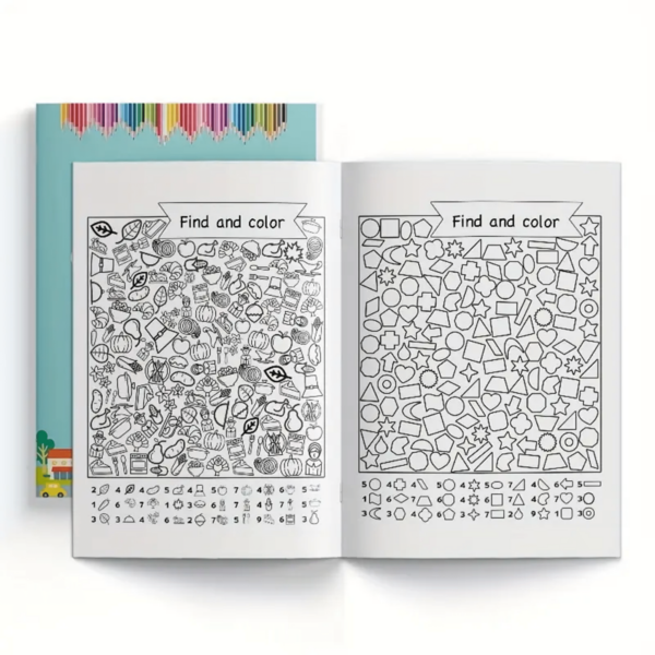 Kids Find And Color Activity Book Hidden Objects And Shapes Search Puzzle Workbook Visual Perception Observation Focus And Attention Training With Detailed Picture Challenges For Preschool Kindergarten Homeschool Classroom And Travel
