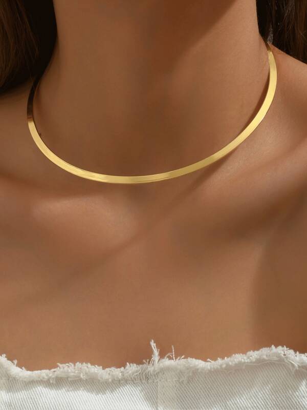 1pc Fashion Vintage Minimalist Open Collar Necklace, Classic Design, Suitable For Daily Wear, Party, Banquet And Gift For Friends