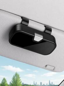 Car Sun Visor Fashion Glasses Storage Box, Car Fashion Glasses Storage Box With Scratch-Resistant Velvet Lining, Universal Vehicle Storage Box, Suitable For Fashion Glasses, Tickets And Cards, Snap Button One-Click Open Design, Convenient To Take And Put - A - View 14