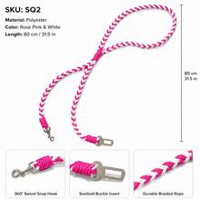 1pc Dog Car Headrest Safety Tether Braided Cotton Rope Pet Car Seat Belt With Heavy Duty Metal Clip, Chew Resistant Anti Shock Dog Travel Restraint Leash For Small Medium Large Dogs, Easy Install Universal Vehicle Pet Safety Accessory - Multicolor - View 15