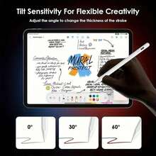 Stylus Pen Compatible With IPad/Android Phone Tablet, Smooth Writing, Fast Charging, High Precision High Sensitivity Capacitive Pen, For IOS Tablet, Universal For 95% Of Touchscreen Devices On The Market, (Includes 2 Replacement Tips, Type-C Charging Cable), Suitable For Learning, Business, Gaming, Smooth Writing Without Ink Interruption, Relax Fingers And Improve Accuracy, Note-Taking Pen, Business Pen, Fashion Pen, Professional Stylus, Premium Design, Includes Replacement Tips, Capacitive Stylus Pen, Office Staff, Professionals, Battery Capacity 90mAh - Multicolor - View 6