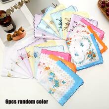 11-Inch Vintage Style Floral Pattern Handkerchief For Women, With Embroidered Scalloped Edges, Suitable For Tea Parties, Weddings And Other Occasions,Festival,Travel,Disco,Graduation Outfit - Multicolor - View 9