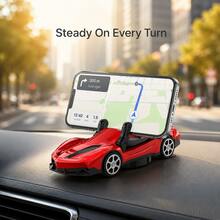 Cool Sports Car Design Car Phone Holder, Realistic Supercar Appearance With Dual Function As Ornament And Phone Stand; Base Supports 360° Full Rotation, Adjustable Horizontal/Vertical Screen And High/Low Viewing Angle, Navigation View Aligns With Road Surface For Safer Driving. Non-Slip Clip Securely Holds Various Phone Sizes, Preventing Slipping - A - View 8