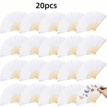 1pc Summer Japanese Style Solid Color DIY Portable Decorative Folding Fan - Multi-color - View 6