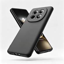 Compatible With Xiaomi / Series Solid Matte Black Anti-Oil Anti-Fingerprint Phone Case Compatible With Redmi Note 15 Pro 4G/Note 15 Pro 5G/Note 15 4G/Note 15 5G/Note 14 Pro 4G/Note 14 Pro 5G/Note 14 Pro+ 5G/Poco M8/Poco M8 Pro/ Non-Scratch Soft TPU Protective Cover Raised Camera Lips Shockproof Anti-Impact Precise Hole Cutouts Lightweight Full Wrap Wearproof Matte Shell - Black - View 2