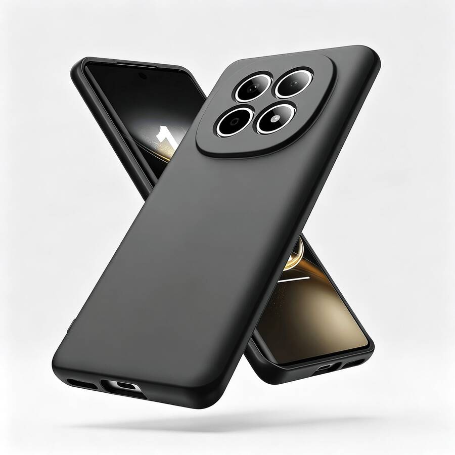 Compatible With Xiaomi / Series Solid Matte Black Anti-Oil Anti-Fingerprint Phone Case Compatible With Redmi Note 15 Pro 4G/Note 15 Pro 5G/Note 15 4G/Note 15 5G/Note 14 Pro 4G/Note 14 Pro 5G/Note 14 Pro+ 5G/Poco M8/Poco M8 Pro/ Non-Scratch Soft TPU Protective Cover Raised Camera Lips Shockproof Anti-Impact Precise Hole Cutouts Lightweight Full Wrap Wearproof Matte Shell