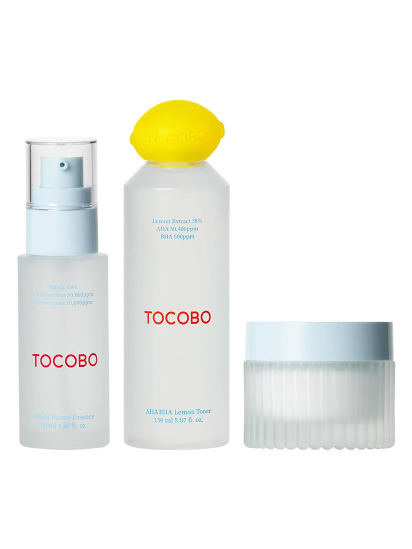 TOCOBO Kit de Skincare Coreano con Tónico AHA BHA, Esencia Bifida y Crema de Multiceramidas 3 Piezas para Hidratación y Barrera Cutánea - Hidratante - Ver 1