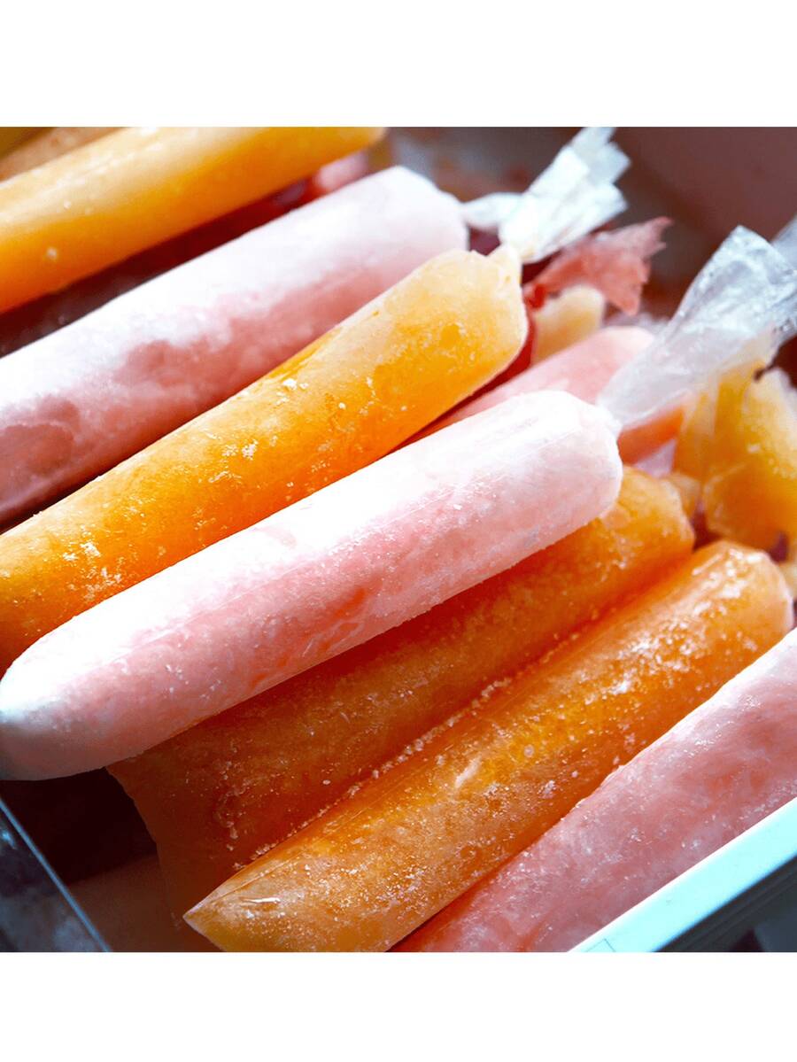 50/100/200 buah Kantong Es Transparan, Cocok untuk Es Loli Buatan Sendiri, Kantong Hadiah Pembuatan Es Rumahan, Cocok untuk Es Serut dan Pengawetan Es Krim, Cocok untuk Pesta dan Dapur