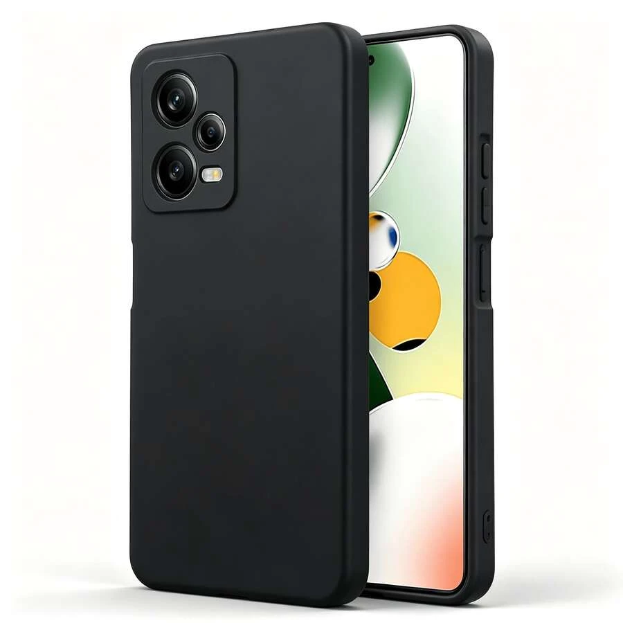 Compatible With Xiaomi And Series Black Matte Phone Case, Anti-Fingerprint Anti-Sweat Soft Shell With Raised Lens And Screen Protection, Full Coverage Anti-Drop, Precise Cutouts, Anti-Slip Wear-Resistant Minimalist Solid Color Protective Cover, Compatible With Xiaomi 12/12X/12 Pro/12 Lite/12T/12T Pro/Note 12S/Poco X5/Note 12 Pro 5G/Note 12 Pro+/