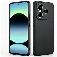 Matte Black Frosted Phone Case Compatible With Xiaomi And Series, Compatible With Note 14 5G/Note 14 4G 163/Note 14 4G 164/ 12 5G/Note 12R/Poco M6 Pro 5G/ 13 4G/5G/Note 13R 5G/Poco M6 4G/M6 Plus/Poco F6, No Fingerprint Fine Frosted Touch, Independent Buttons Precise Cutouts, Full Coverage Shockproof Anti-Drop Minimalist Business Solid Color Phone Case - Black - View 2