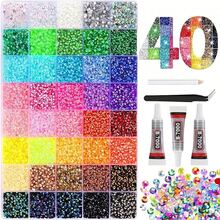 Multi-Color 3mm Jelly Resin Rhinestone Set, Includes Precision Tweezers And Craft Glue, Fashion DIY Clothing Accessories, Cups, Fabric Decor - View 8