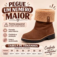 Women's Mid-Calf Boot With Fleece Lining, Comfortable For Winter - Burnt Orange - View 1