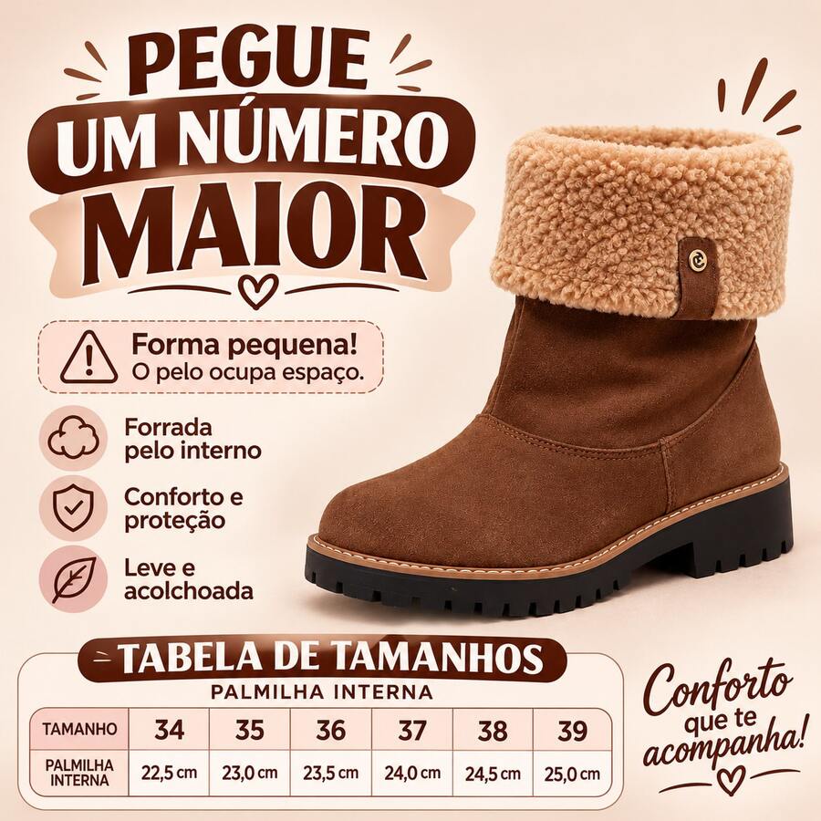 Women's Mid-Calf Boot With Fleece Lining, Comfortable For Winter - Burnt Orange - View 1