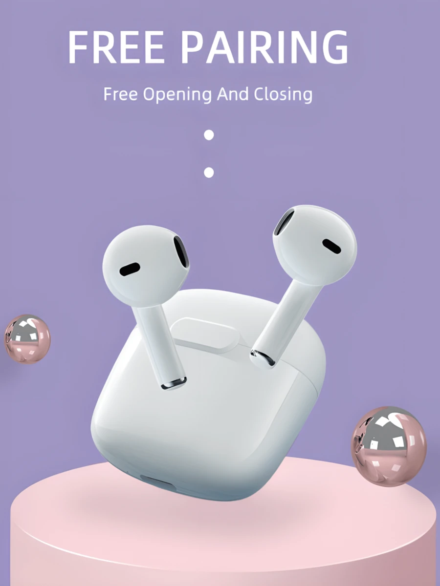 True Wireless Bluetooth Earbuds - Compatible With Apple And Android, Built-In Microphone, Sweat-Resistant, Up To 24 Hours Battery Life - White, Earbuds > Wireless, Airbud's, Earbuds, Earbuds - White - View 1