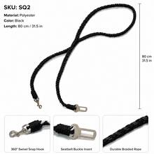 1pc Dog Car Headrest Safety Tether Braided Cotton Rope Pet Car Seat Belt With Heavy Duty Metal Clip, Chew Resistant Anti Shock Dog Travel Restraint Leash For Small Medium Large Dogs, Easy Install Universal Vehicle Pet Safety Accessory - Multicolor - View 19