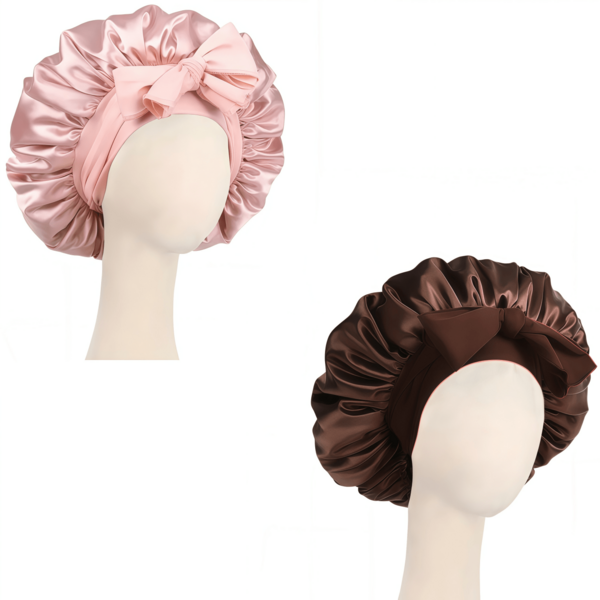 1pc Luxury Satin Sleep Cap With Adjustable Bow Tie - Lightweight Hair Care Cap For Curly/Braided/Natural Hair, Available In Multiple Colors, Essential For Nighttime Hair Care, Soft And Close Fit For Hair, Barber Salon Hair Products And Accessories