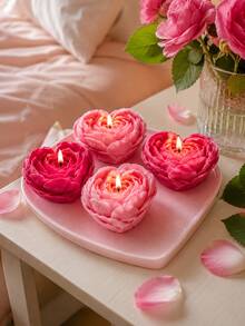 1pc Heart Flower Silicone Candle Mold Decorative Ornament Resin Diffuser Stone - Heart Flower Silicone Mold - View 7