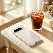 Funda de teléfono con patrón de corazón láser degradado Pixel 9 9Pro XL 9A 10 10ProXL 10Pro 10A 11/11Pro 11Pro XL con purpurina, a prueba de golpes, cubierta protectora - Corazón láser - Ver 11