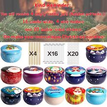 Christmas DIY Candle Making Complete Kit 44pcs, Includes 4 Christmas Pattern Candle Jars With Lids And 40pcs Full Set Of Accessories, Suitable For Making Scented Candles, Creating A Warm Holiday Atmosphere - 44pcs/4 Sets/No. 2 - View 13
