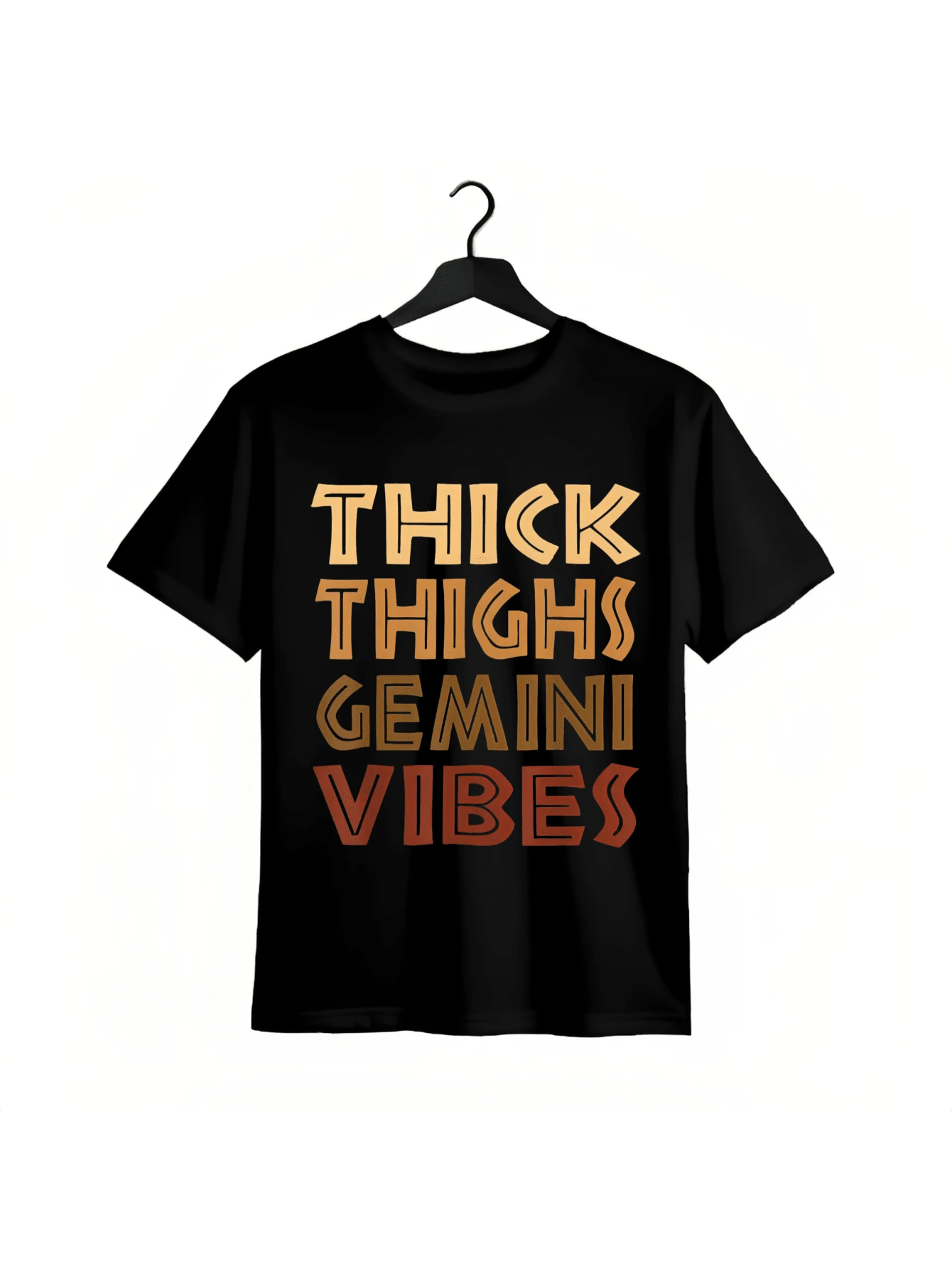 Gemini Vibes And – 100% Cotton Tee Fo The Powe Of - 黑色 - 查看 1
