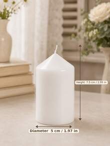 Smokeless Odorless White Pointed Cylindrical Candle Set - Home Decor Ornament, Suitable For Ramadan, Valentine's Day, Wedding Season And Christmas Decoration - Multiple Sizes - View 13