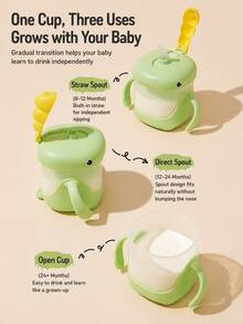 1pc Little Dinosaur Kids Anti-Drop Straw Water Cup, Home & Kindergarten Baby Training Cup, Leak-Proof Portable Milk Cup - Multicolor - View 3
