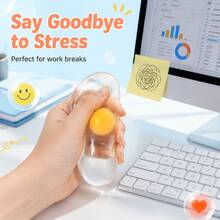 Transparent Egg Squeeze Toy, Single/Double Yolk Soft Stress Ball, Portable Cute Hand Toy For Adults And Children To Relieve Anxiety - Multicolor - View 2