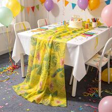 1 pieza Camino de mesa de malla con estampado de selva tropical, camino de mesa para decoración de restaurante, camino de mesa para decoración de mesa de banquete, hecho de material de poliéster de alta calidad, adecuado para la temporada de bodas, fiesta de cumpleaños y diversas decoraciones de escenas, adecuado para reuniones, cafeterías, té de la tarde, bodas y otras escenas, adecuado para Halloween, Navidad, Día de San Valentín, Acción de Gracias y otras decoraciones de mesa de fiesta y vacaciones, camino de mesa - Amarillo - Ver 8