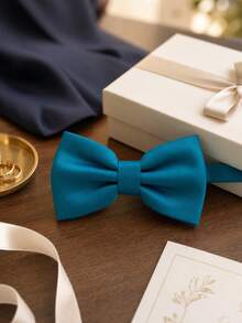 1 buah dasi kupu-kupu pria warna polos, gaya bisnis klasik, mode serbaguna, cocok untuk pernikahan, perayaan, dan acara formal. - Dark Green - View 16
