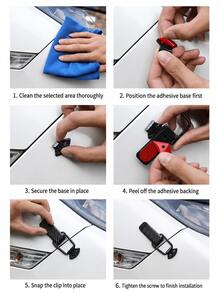 2 cái kẹp cố định độ xe chủ đề thể thao, kẹp cố định cản trước và thân xe đa năng, kẹp cố định độ xe vân sợi carbon, khóa an toàn chống rơi, phù hợp cho hầu hết các dòng xe ô tô - A - Xem 12