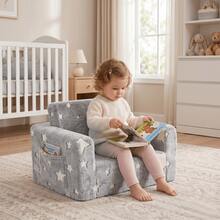 Sofa Lipat 6 Lipat Bercahaya dalam Gelap dengan Bulu Kelinci Imitasi, Kursi Sandaran Mewah Lembut untuk Anak-anak, Sofa Lipat Bercahaya untuk Kamar Tidur dan Ruang Bermain - MultiWarna - View 11
