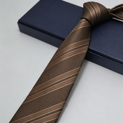 Solid Color Diagonal Stripe Hand-Made Necktie For Men, Business Suit Tie, 8cm Wide Jacquard Formal Interview Work Tie