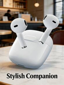 ENC Noise Cancelling Bluetooth Earbuds, Powerful Bass Stereo, 24-Hour Battery Life, Lightweight In-Ear Design, Hands-Free Calling, Compatible With All Smartphones - White - View 3