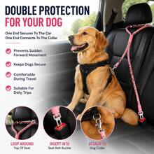 1pc Dog Car Headrest Safety Tether Braided Cotton Rope Pet Car Seat Belt With Heavy Duty Metal Clip, Chew Resistant Anti Shock Dog Travel Restraint Leash For Small Medium Large Dogs, Easy Install Universal Vehicle Pet Safety Accessory - Multicolor - View 1
