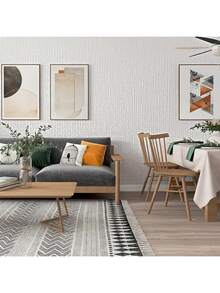 1 Roll Self-Adhesive Linen Wallpaper, Solid Color 3D Textured Wall Sticker, Removable Wall Covering, Contact Paper, Peel And Stick, Easy To Install, Perfect For Home Renovation, Home Decor, Room Decoration, Room Arrangement, Wall Decoration And Wall Arrangement - 1PC - View 6