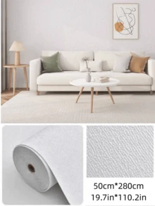 1 Roll Self-Adhesive Linen Wallpaper, Solid Color 3D Textured Wall Sticker, Removable Wall Covering, Contact Paper, Peel And Stick, Easy To Install, Perfect For Home Renovation, Home Decor, Room Decoration, Room Arrangement, Wall Decoration And Wall Arrangement - 1PC - View 15