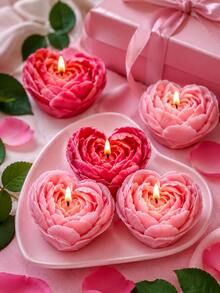 1pc Heart Flower Silicone Candle Mold Decorative Ornament Resin Diffuser Stone - Heart Flower Silicone Mold - View 8