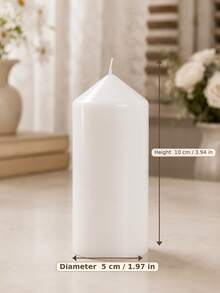 Smokeless Odorless White Pointed Cylindrical Candle Set - Home Decor Ornament, Suitable For Ramadan, Valentine's Day, Wedding Season And Christmas Decoration - Multiple Sizes - View 12