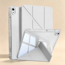 Protective Case For Matepad SE 11-Inch Tablet, Matepad Protective Case, Magnetic Closure, With Pen Slot, High Transparency Acrylic Backplate, Smart Sleep/Wake, 3+Y Foldable Multi-Fold Tablet Protective Case, Full Coverage Anti-Drop, Protective Case, Suitable For Redmi Pad 2 11-Inch 2025 Tablet Protective Case, A16 Protective Case, Suitable For IPad 11th Generation Tablet Protective Case - Light Grey - View 2