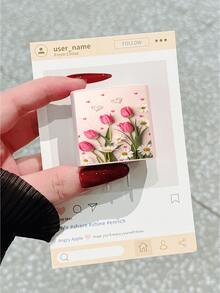 Casing Pelindung Charger Motif Bunga Tulip Manis + Pelindung Kabel Data 1.4M, Kompatibel dengan Charger Apple 20W, Casing Pelindung Charger Apple Minimalis, Kompatibel dengan Pelindung Kabel Pengisian Daya Ponsel 15/16 Pro Max 20W, Anti Gores, Anti Gigit, Cocok untuk 13/14 Plus/17/16PROMAX, - Berwarna merah muda - View 4
