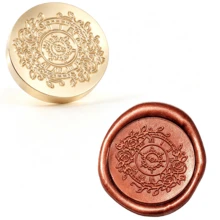 BAOFALI 1pc 25mm Phoenix/Bee/Bird/Mushroom/Flower/Wing/Bow Detachable Round Brass Stamp Head (No Handle), Suitable For Decoration, Greeting Cards, Envelopes, Wine Bottle Packaging, Notebooks, Perfume Bottles - Wax Stamp Head - View 31