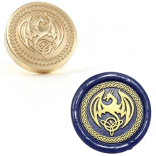 BAOFALI 1pc 25mm Phoenix/Bee/Bird/Mushroom/Flower/Wing/Bow Detachable Round Brass Stamp Head (No Handle), Suitable For Decoration, Greeting Cards, Envelopes, Wine Bottle Packaging, Notebooks, Perfume Bottles - Wax Stamp Head - View 32