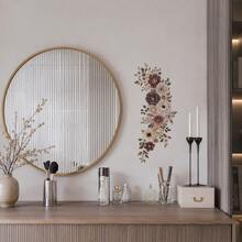 1pc Luxury Vintage Vertical Floral Bouquet Wall Sticker, Self-Adhesive Decorative Floral Wall Decal For Entryway, Vanity, High-End Wall Decor - View 6