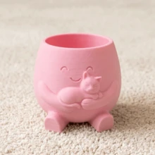 Cute Succulent Plant Pots, Animal Face Shaped Planters Suitable For Indoor Plants, Decorate Desktops, Shelves And Home Decor, Pink Grey White - A - View 12