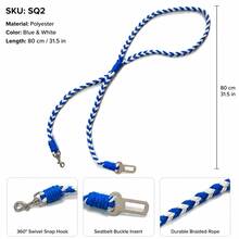1pc Dog Car Headrest Safety Tether Braided Cotton Rope Pet Car Seat Belt With Heavy Duty Metal Clip, Chew Resistant Anti Shock Dog Travel Restraint Leash For Small Medium Large Dogs, Easy Install Universal Vehicle Pet Safety Accessory - Multicolor - View 20
