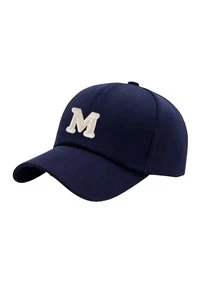 1 buah Topi Baseball Dasar Unisex dengan Patch Huruf A-Z, Dapat Diatur, Menyerap Keringat, Ringan, Melindungi dari Sinar UV, Topi Bertepi Lebar, Cocok untuk Mendaki Gunung dan Liburan Pantai - Navy Blue - View 12