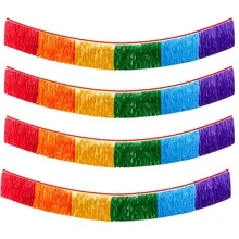1pc/2pcs/3pcs/4pcs/5pcs/6pcs Rainbow Fringe Garland Banner Metallic Foil Tinsel Hanging Decoration Colorful Party Streamer For Birthday Party Pride Decorations Carnival Wedding Babyshower Photo Backdrop Indoor Outdoor Decor - View 9