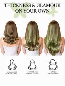 Mini Tape-In Hair Extensions, Real Human Hair, Colorful Invisible Tape-In Hair Extensions, Highlight Color, Party Hair Accessories, Ready To Wear, No Glue Needed, Suitable For Holidays, Festivals, School Supplies, Parties, Weddings, Daily Wear, Suitable For All Women, Girls, Brides - Multicolor - View 9